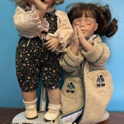 (2) Porcelain Dolls With Blanket
