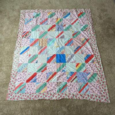 Large Unfinished Homemade Quilt 75" x 64"