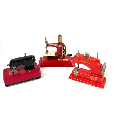 Three Vintaqe Child's Sewing Machines: Sew-ette, Gateway Junior NP-1 & Vulcan Minor