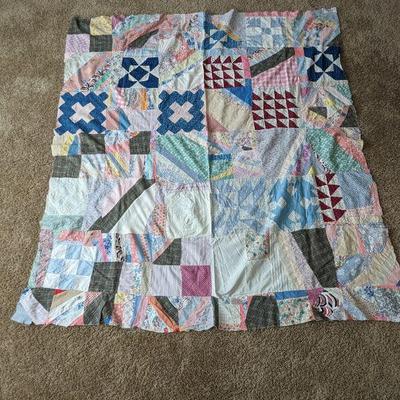 Unfinished Homemade Quilt 66" x 60"