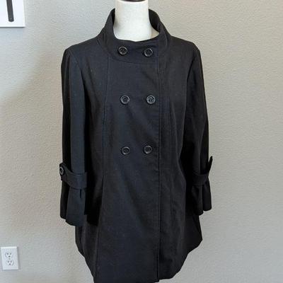 AB Studio Women's Size 10 Black Lightweight Coat