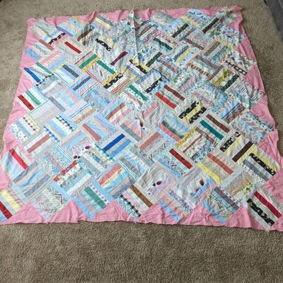 Large Unfinished Homemade Quilt 87" x 87"