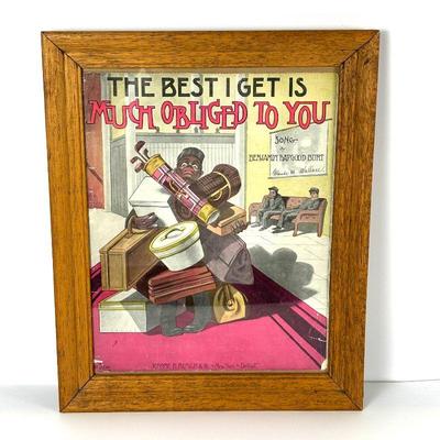 "The Best I Get Is Much Obliged To You" Framed Sheet Music Cover