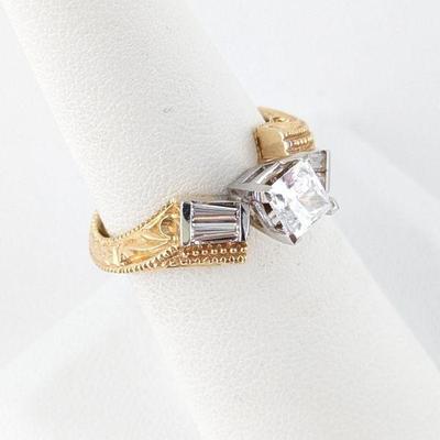 14K Yellow Gold & CZ Ring