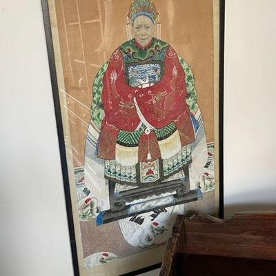 Chinese Ancestor Portrait, Watercolor Painting, early 20th Century