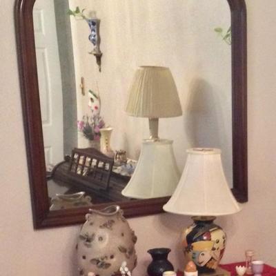 Lamp, pottery vases