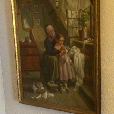 Beautiful Oil on canvas has some damage
