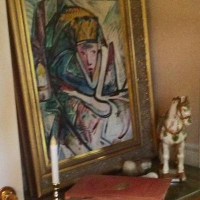 Abstract art piece, horse figure