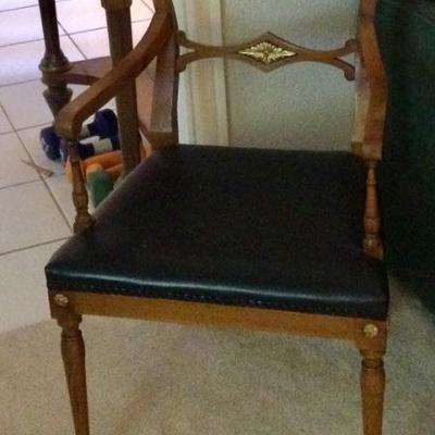 One chair out set of 6 2 arm chairs 4 side chairs, grand parents brought with them from Italy