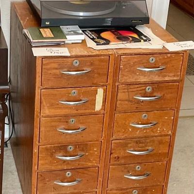 Pair of locking file drawers
