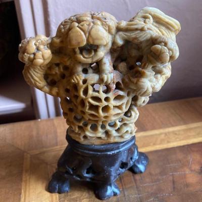 Chinese carved soapstone incense burner