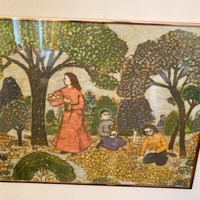 Vintage Batik painting by Saiki 