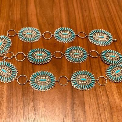 Charlie John sterling & turquoise belt