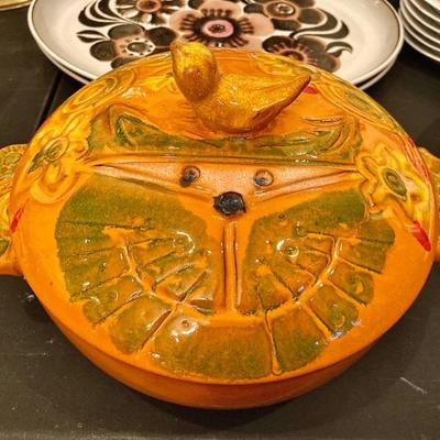 Rare Pacific Stoneware cat dish