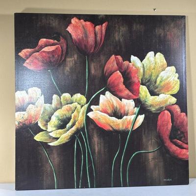 DORA E. GICLEE | Floral artwork. - l. 36 x w. 36 in

