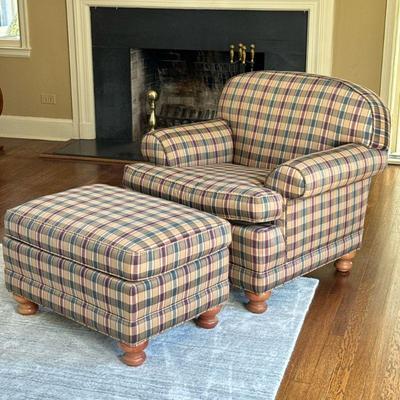 BEACHLEY VINTAGE ARMCHAIR & OTTOMAN | l. 36 x w. 38 x h. 36 in (armchair)

