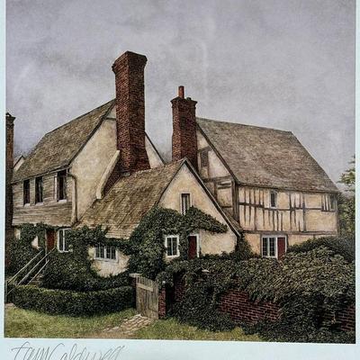 CALDWELL FRAMED LITHOGRAPH | English Country Scene. - l. 17.5 x w. 17.5 in (Frame)

