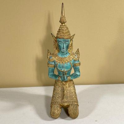 THAI GILT BRONZE BUDDHA | Or Boddhisatva. Heavy. - h. 15.5 in

