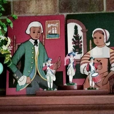 American folk art portraits on wood 