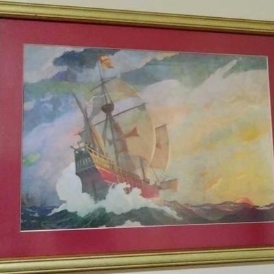 Columbus Crossing the Atlantic framed print