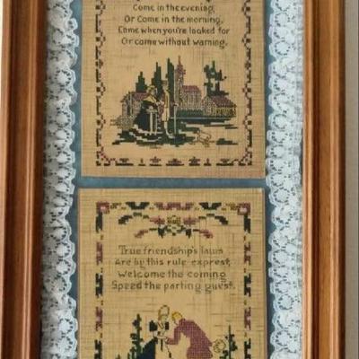 Sampler style wall decor