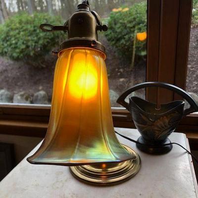 Iridescent desk/piano lamp