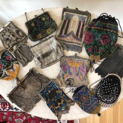Antique Art Nouveau Purses, Beaded, Sterling Silver And More