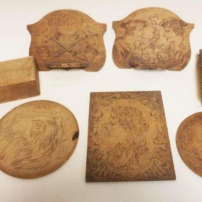 1113	GROUP OF ASSORTED FLEMISH ART PIPE HOLDERS, BOXES, ETC
