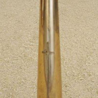 1249	BRASS FLOOR STANDING CANDLE STAND WITH CROSSES, APPROXIMATELY 42 IN H
