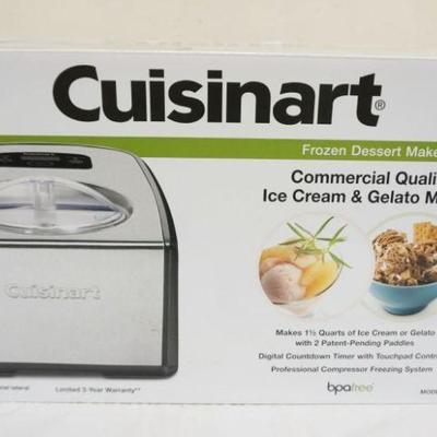 1276	CUISINART COMERCIAL QUALITY ICE CREAM MAKER, 1 1/2 QUARTS, USED
