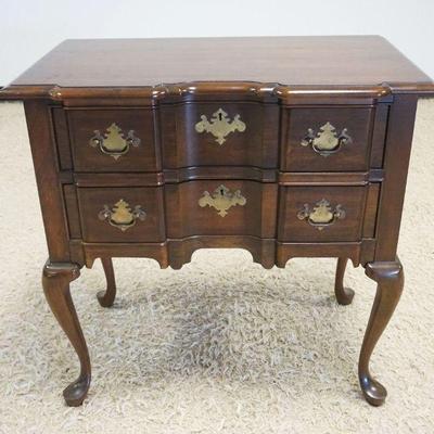 1219	PENNSYLVANIA HOUSE SOLID BLACK CHERRY LOW BOY, BLOCK FRONT, QUEEN ANNE STYLE, APPROXIMATELY 31 IN X 18 IN X 31 IN HIGH
