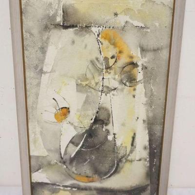 1123	IMPRESSIONIST FRAMED WATERCOLOR, ARTIST SIGNED, APPROXIMATELY 16 IN X 24 IN OVERALL
