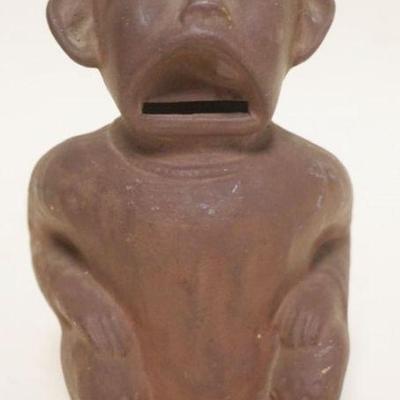 1202	UNUSUAL TERRA COTTA CLAY BANK, 6 1/2 IN H
