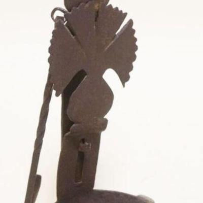 1205	ANTIQUE METAL DOUBLE BETTY LAMP
