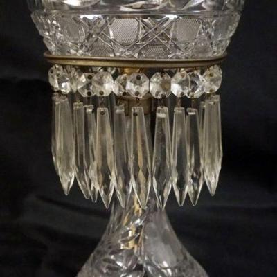 1101	BRILLIANT CUT GLASS BOUDIOR LAMP, APPROXIMATELY 12 1/2 IN H
