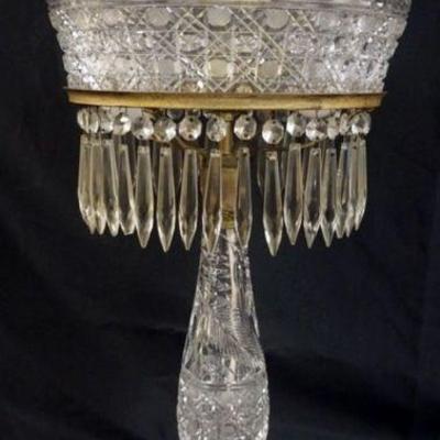 1103	BRILLIANT CUT GLASS LAMP, APPROXIMATELY 28 IN H
