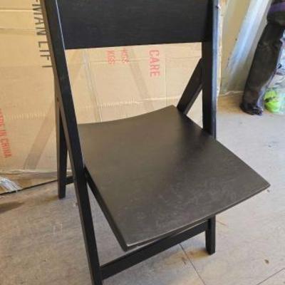 #4082 • NEW!!! (2) Crate and Barrel Spared Folding Wood Chairs
