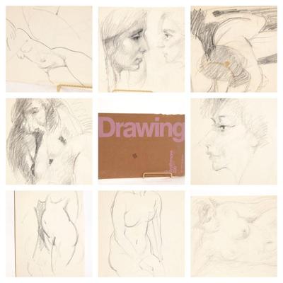 Lou Marak sketch pad full of original drawings, studies, sketches