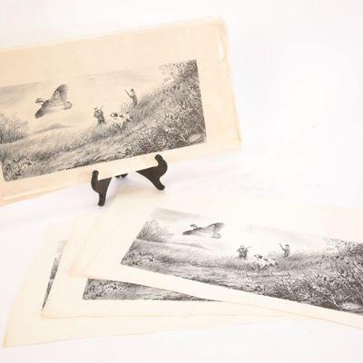 Bernard Martin engraving printers plate and prints