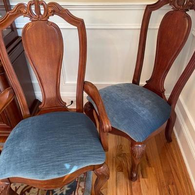  8 upholstered American Drew/Bob Mackie Splat Back 6 side chairs, 2 arm chairs