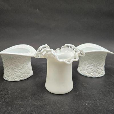 milk glass hats