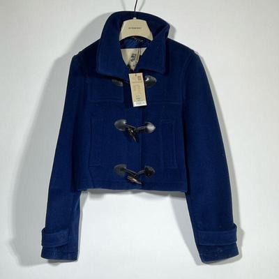 BURBERRY WOMEN'S JACKET | Blue wool Burberry London jacket, size 8R (US), with tag still attached, original retail price $850.00.

