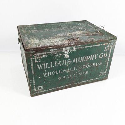 Vintage Williams & Murphy Co. Wholesale Grocers Metal Storage Box