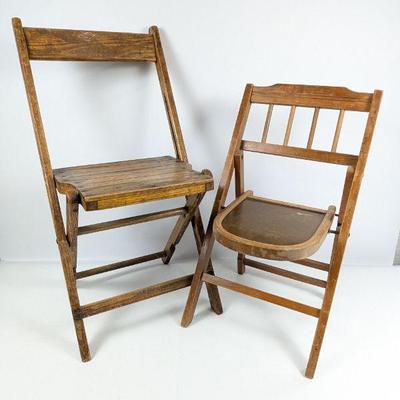 Vintage Wooden Folding Chairs