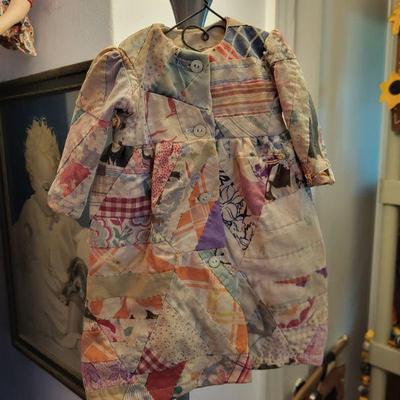 Hand sewn baby doll dress with vintage hangar