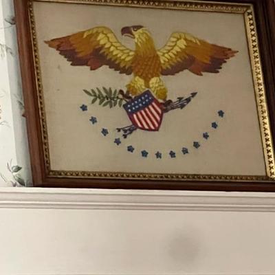 Hand embroidered eagle/shield