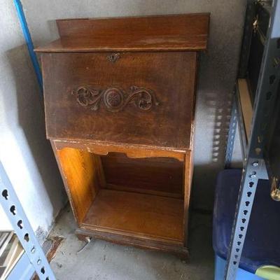#12136 • Antique Wooden Secretary Desk
