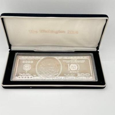 #3084 • 2000 $100 .999 Pure Silver Bar, 4ozt
