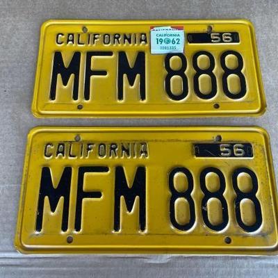 #6518 • Pair of 1956 California License Plates
