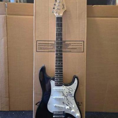 #10518 • Alice Cooper Autographed Fender Squier Bullet Electric Guitar
